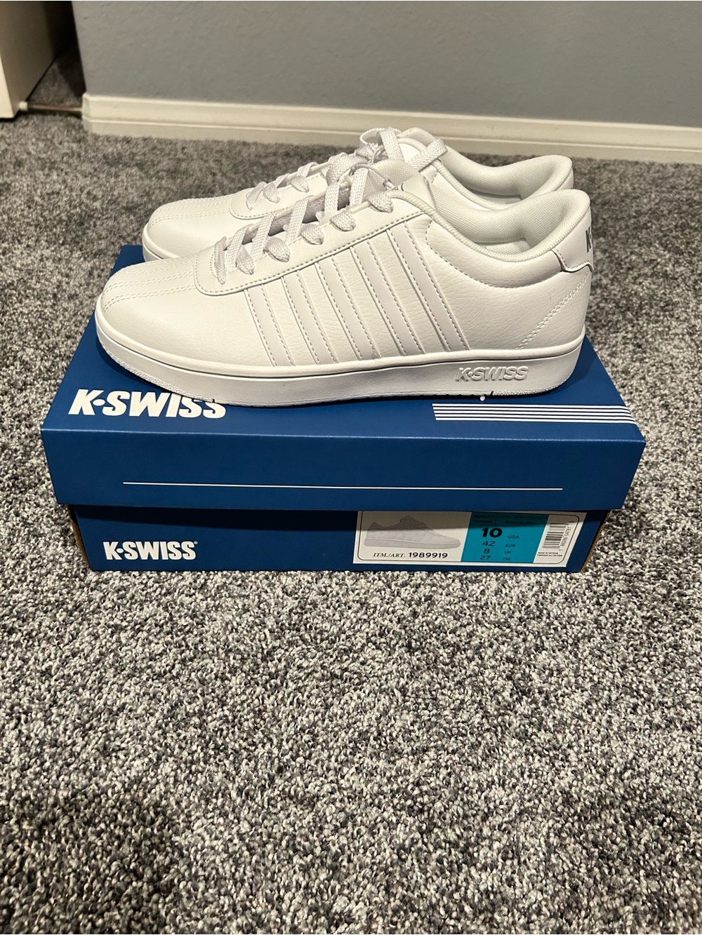 K-Swiss Men's White Low-Top Leather Sneakers